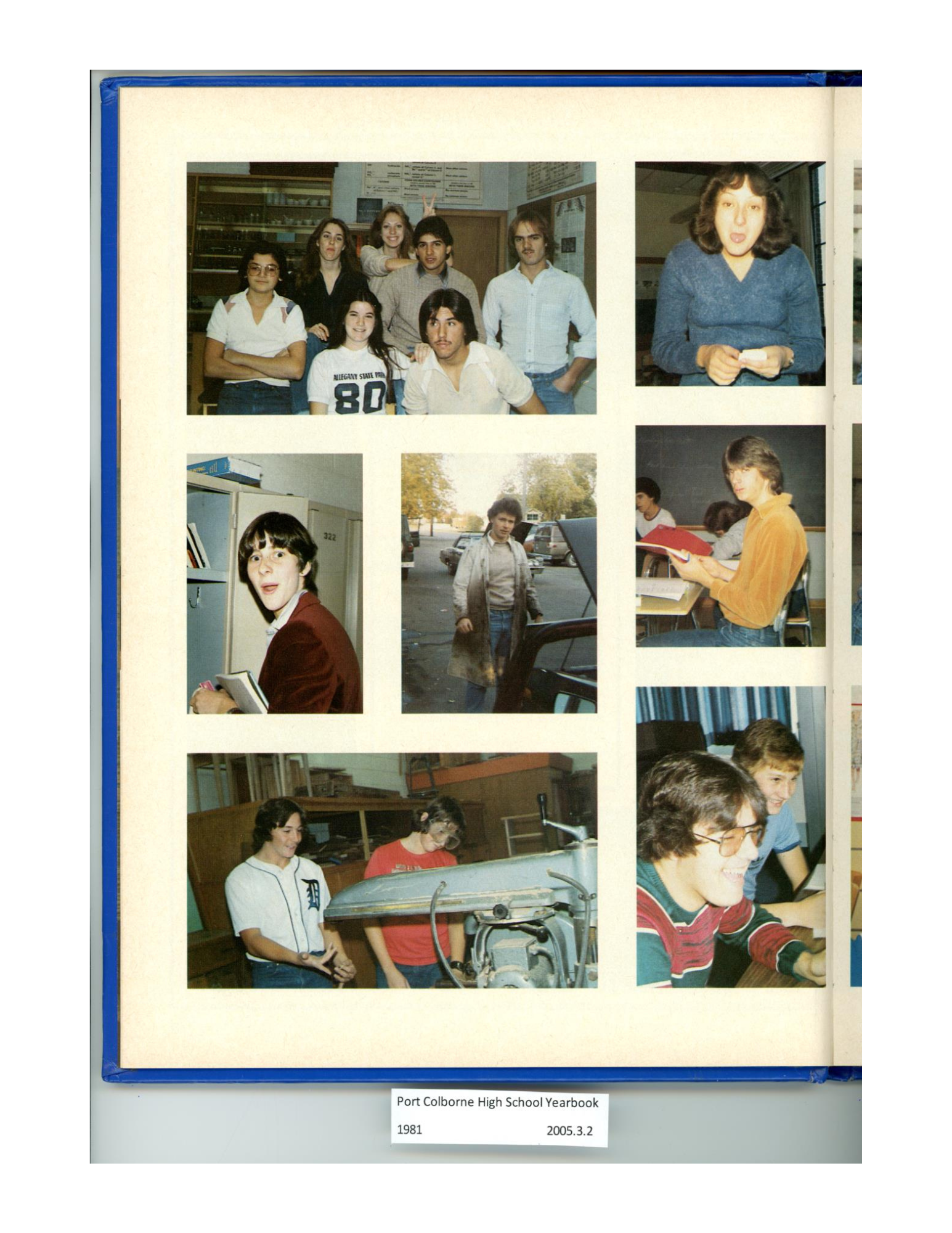 A page featured in the 1981 edition of the Port Colborne High School Tattler, featuring images of students faces.