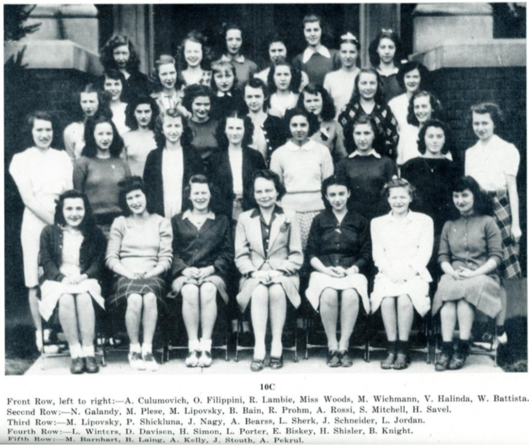 A photo of class 10C from Port Colborne High School circa 1946