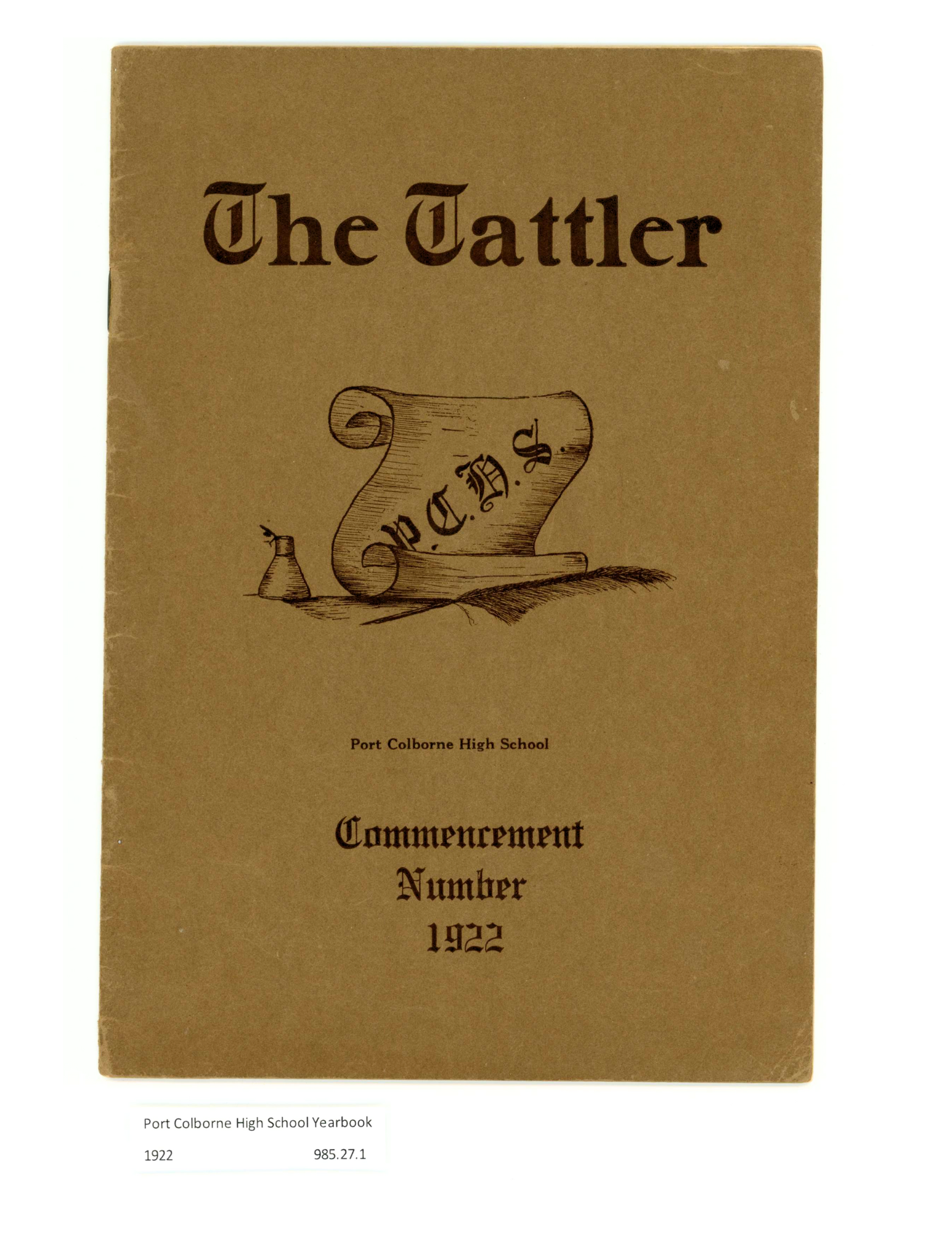 Port Colborne High School Tattler Cover 1922 edition