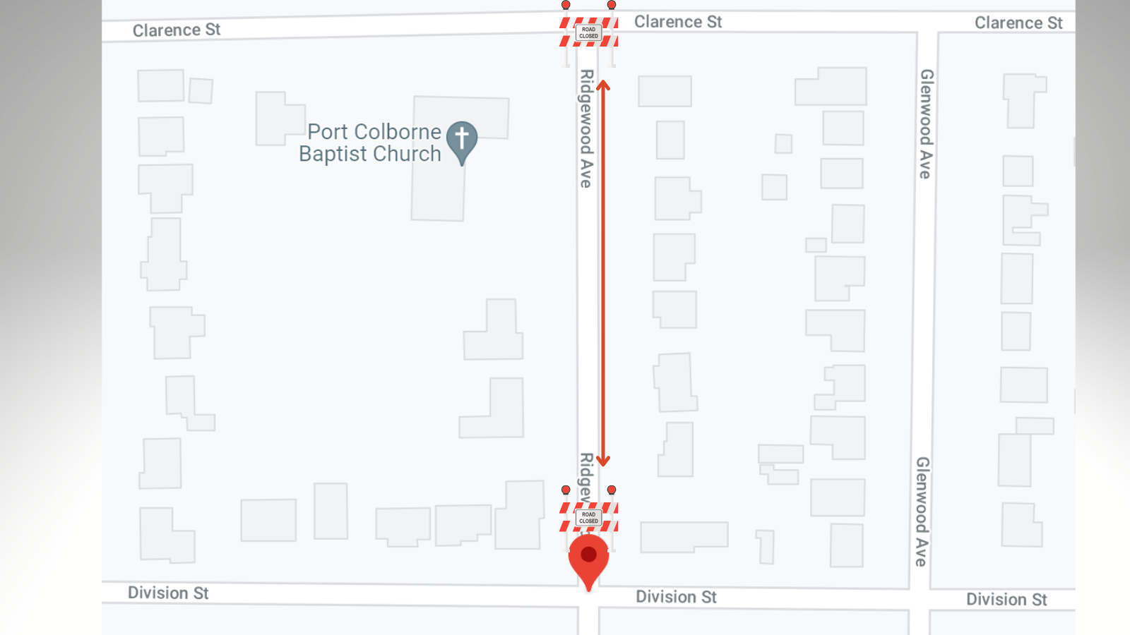 Map of Ridgewood Avenue