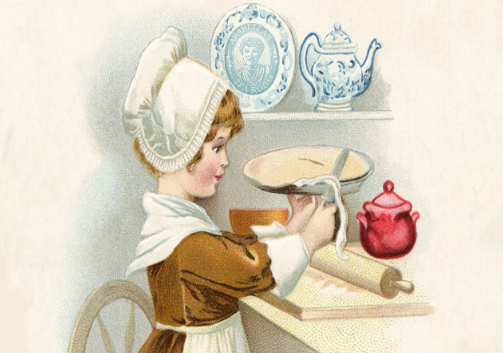 Woman making a pie