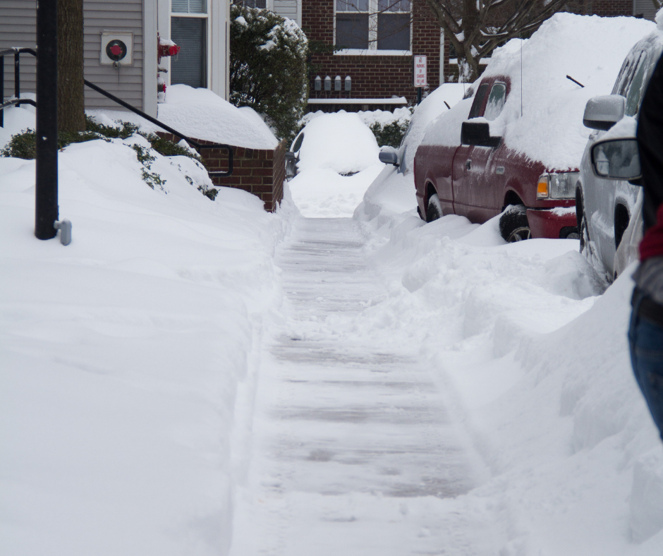 Sidewalk with snow