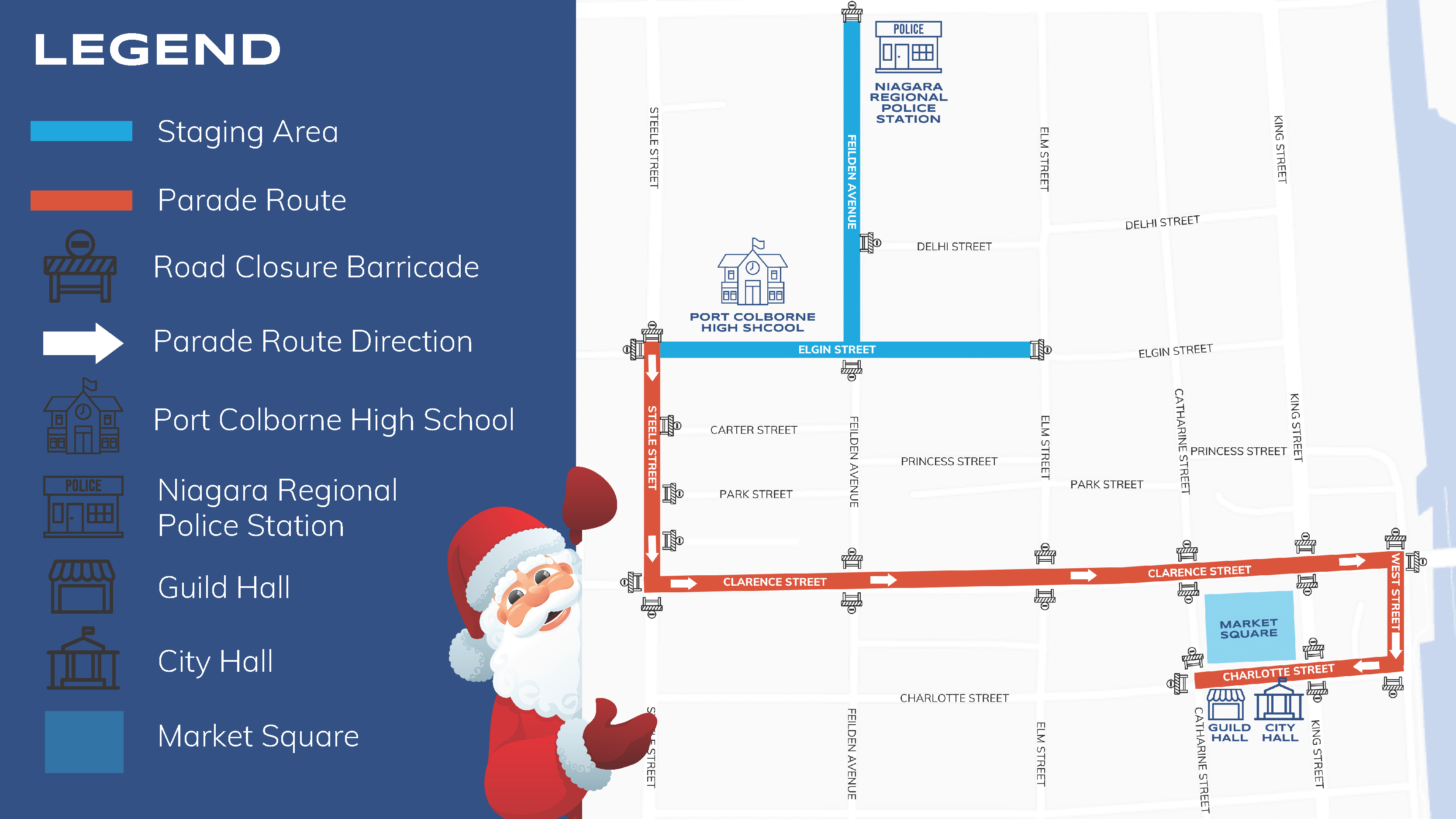 Santa Claus Parade Route Map