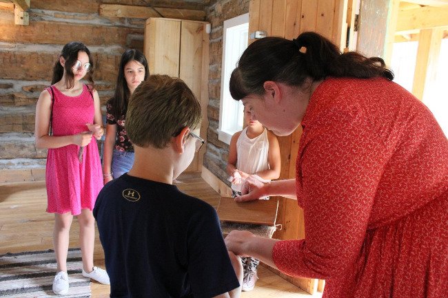 Museum staff demonstrate at Pioneer Quest Program