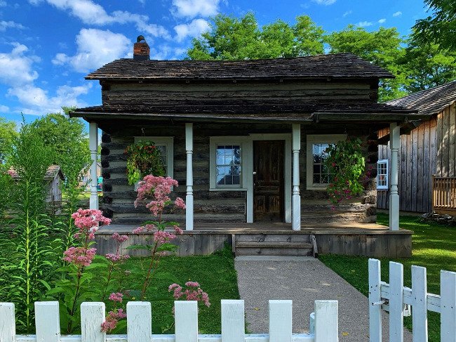 Sherk log cabin on museum grounds