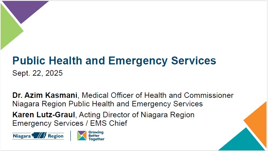 Presentation by Public Health and Emergency Services
