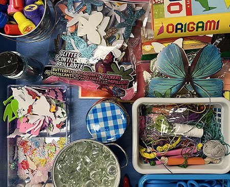 Several craft supplies
