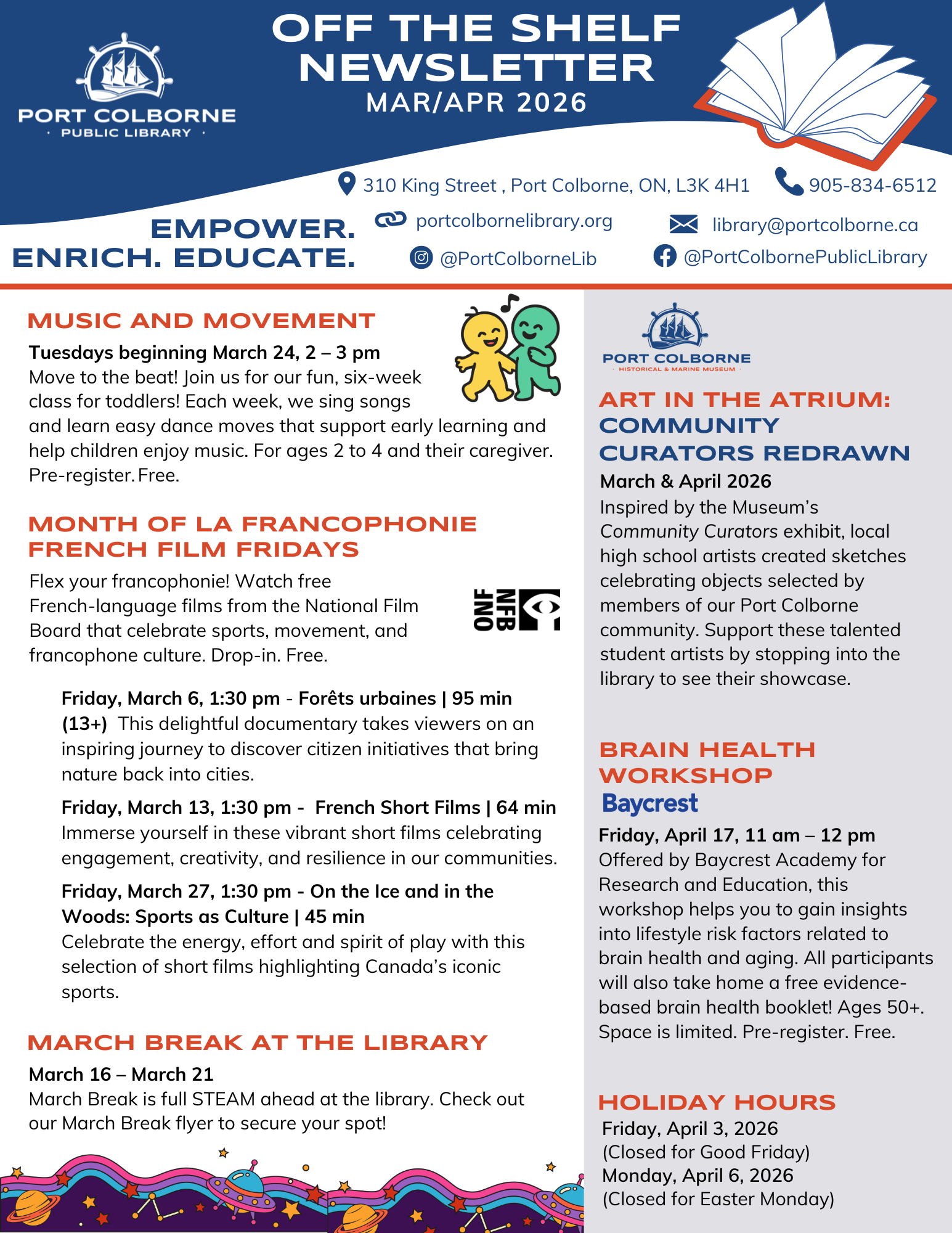 Screenshot of current newsletter