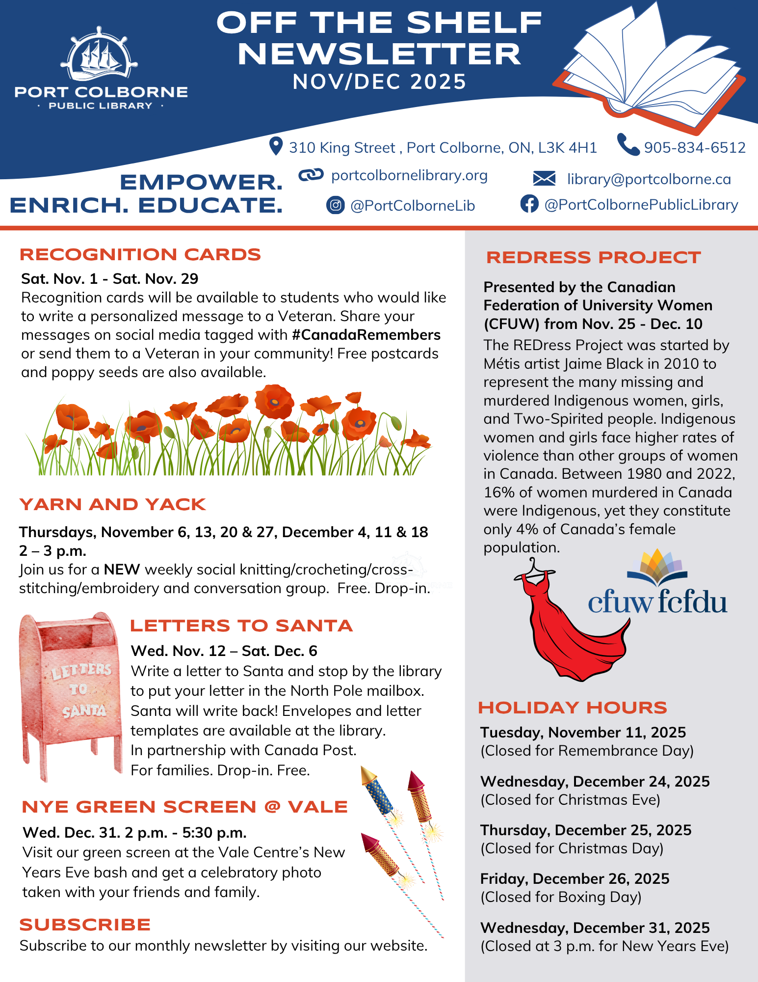 Screenshot of current newsletter