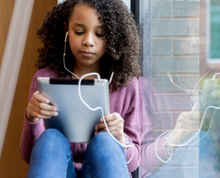 Girl with tablet