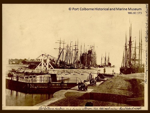 Earliest photo taken in Port Colborne, 1866. Photo of a ship