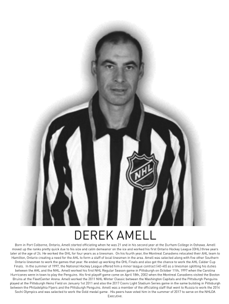 A person wearing a black and white striped referee jersey, looking directly at the camera.